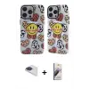 ieg™ iPhone 13 Pro Max Kılıf Nova Doku Koleksiyonu - Siyah Bilvis 3D Mat Cam Ekran Koruyucu + Pers Alüminyum Kamera Lens - LT