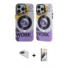 ieg™ iPhone 13 Pro Max Kılıf Nova Doku Koleksiyonu - Siyah Bilvis 3D Mat Cam Ekran Koruyucu + Pers Alüminyum Kamera Lens - GI