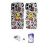 ieg™ iPhone 13 Pro Max Kılıf Nova Doku Koleksiyonu - Siyah Bilvis 5in1 3D Magic Cam Ekran Koruyucu + Pers Alüminyum Kamera Lens - SABE