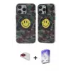 ieg™ iPhone 13 Pro Max Kılıf Nova Doku Koleksiyonu - Siyah Bilvis 5in1 3D Magic Cam Ekran Koruyucu + Pers Alüminyum Kamera Lens - KI