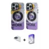 ieg™ iPhone 13 Pro Max Kılıf Nova Doku Koleksiyonu - Siyah Bilvis 5in1 3D Magic Cam Ekran Koruyucu + Pers Alüminyum Kamera Lens - LT