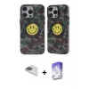 ieg™ iPhone 13 Pro Max Kılıf Nova Doku Koleksiyonu - Siyah Bilvis 5in1 3D Magic Cam Ekran Koruyucu + Pers Alüminyum Kamera Lens - GD