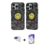 ieg™ iPhone 13 Pro Max Kılıf Nova Doku Koleksiyonu - Siyah Bilvis 5in1 3D Magic Cam Ekran Koruyucu + Pers Alüminyum Kamera Lens - LT