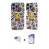 ieg™ iPhone 13 Pro Max Kılıf Nova Doku Koleksiyonu - Siyah Bilvis 5in1 3D Magic Cam Ekran Koruyucu + Pers Alüminyum Kamera Lens - GD