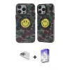 ieg™ iPhone 13 Pro Max Kılıf Nova Doku Koleksiyonu - Siyah Bilvis 5in1 3D Magic Cam Ekran Koruyucu + Pers Alüminyum Kamera Lens - SABE