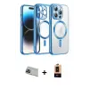 ieg™ iPhone 13 Pro Max Kılıf Nova Işık Özel Seri - Şeffaf Maxco Cam Ekran Koruyucu + Rainbow Kamera Lens Koruma Cam - MI