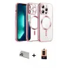 ieg™ iPhone 13 Pro Max Kılıf Nova Işık Özel Seri - Şeffaf Maxco Cam Ekran Koruyucu + Rainbow Kamera Lens Koruma Cam - MR