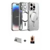 ieg™ iPhone 13 Pro Max Kılıf Nova Işık Özel Seri - Şeffaf Maxco Cam Ekran Koruyucu + Rainbow Kamera Lens Koruma Cam - MR
