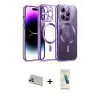ieg™ iPhone 13 Pro Max Kılıf Nova Işık Özel Seri - Şeffaf Pasifik Cam Ekran Koruyucu + Rainbow Kamera Lens Koruma Cam - REGD