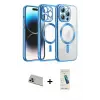 ieg™ iPhone 13 Pro Max Kılıf Nova Işık Özel Seri - Şeffaf Pasifik Cam Ekran Koruyucu + Rainbow Kamera Lens Koruma Cam - MR