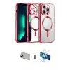 ieg™ iPhone 13 Pro Max Kılıf Nova Işık Özel Seri - Siyah 3D Antistatik Cam Ekran Koruyucu + Rainbow Kamera Lens Koruma Cam - REGD