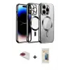ieg™ iPhone 13 Pro Max Kılıf Nova Işık Özel Seri - Siyah 6D Mat Seramik Hayalet Nano Ekran Koruyucu + Pers Alüminyum Kamera Lens - KI