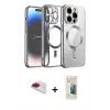 ieg™ iPhone 13 Pro Max Kılıf Nova Işık Özel Seri - Siyah 6D Mat Seramik Hayalet Nano Ekran Koruyucu + Pers Alüminyum Kamera Lens - KI