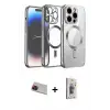 ieg™ iPhone 13 Pro Max Kılıf Nova Işık Özel Seri - Siyah Bilvis 3D Cam Ekran Koruyucu + Rainbow Kamera Lens Koruma Cam - KI