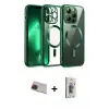 ieg™ iPhone 13 Pro Max Kılıf Nova Işık Özel Seri - Siyah Bilvis 3D Cam Ekran Koruyucu + Rainbow Kamera Lens Koruma Cam - KI