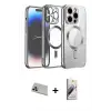 ieg™ iPhone 13 Pro Max Kılıf Nova Işık Özel Seri - Siyah Bilvis 3D Mat Cam Ekran Koruyucu + Rainbow Kamera Lens Koruma Cam - MR