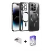 ieg™ iPhone 13 Pro Max Kılıf Nova Işık Özel Seri - Siyah Bilvis 5in1 3D Magic Cam Ekran Koruyucu + Pers Alüminyum Kamera Lens - GI