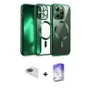 ieg™ iPhone 13 Pro Max Kılıf Nova Işık Özel Seri - Siyah Bilvis 5in1 3D Magic Cam Ekran Koruyucu + Pers Alüminyum Kamera Lens - GI