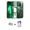 ieg™ iPhone 13 Pro Max Kılıf Nova Işık Özel Seri - Siyah Bilvis 5in1 3D Magic Cam Ekran Koruyucu + Rainbow Kamera Lens Koruma Cam - BZ
