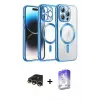 ieg™ iPhone 13 Pro Max Kılıf Nova Işık Özel Seri - Siyah Bilvis 5in1 3D Magic Cam Ekran Koruyucu + Raze Metal Kamera Lens - GD