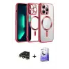 ieg™ iPhone 13 Pro Max Kılıf Nova Işık Özel Seri - Siyah Bilvis 5in1 5D Magic Hayalet Cam Ekran Koruyucu + Raze Metal Kamera Lens - GD