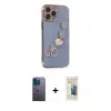ieg™ iPhone 13 Pro Max Kılıf Nova Işık Prime - Siyah 6D Mat Seramik Hayalet Nano Ekran Koruyucu + Neon Fosforlu Kamera Lens - MI