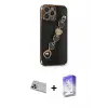 ieg™ iPhone 13 Pro Max Kılıf Nova Işık Prime - Siyah Bilvis 5in1 3D Magic Cam Ekran Koruyucu + Rainbow Kamera Lens Koruma Cam - MR