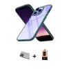 ieg™ iPhone 13 Pro Max Kılıf Nova Işık Serisi - Şeffaf Maxco Cam Ekran Koruyucu + Rainbow Kamera Lens Koruma Cam - MI