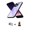 ieg™ iPhone 13 Pro Max Kılıf Nova Işık Serisi - Şeffaf Maxco Cam Ekran Koruyucu + Rainbow Kamera Lens Koruma Cam - MI