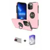 ieg™ iPhone 13 Pro Max Kılıf Odak Form Prime - Siyah Bilvis 5in1 3D Magic Cam Ekran Koruyucu + Rainbow Kamera Lens Koruma Cam - KI