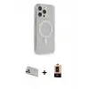 ieg™ iPhone 13 Pro Max Kılıf Pusula Çizgi Koleksiyonu - Şeffaf Maxco Cam Ekran Koruyucu + Rainbow Kamera Lens Koruma Cam - BZ