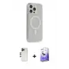 ieg™ iPhone 13 Pro Max Kılıf Pusula Çizgi Koleksiyonu - Siyah Bilvis 5in1 5D Magic Hayalet Cam Ekran Koruyucu + Shine Kamera Lens - GD