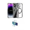 ieg™ iPhone 13 Pro Max Kılıf Pusula Form - Siyah 3D Antistatik Cam Ekran Koruyucu