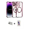 ieg™ iPhone 13 Pro Max Kılıf Pusula Form - Siyah Joko 5D Cam + Rainbow Kamera Lens Koruma Cam - BZ