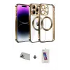ieg™ iPhone 13 Pro Max Kılıf Pusula Form - Siyah Joko 5D Cam + Rainbow Kamera Lens Koruma Cam - MR