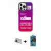 ieg™ iPhone 13 Pro Max Kılıf Siluet Çizgi Koleksiyonu - Siyah 18D Cam Ekran Koruyucu + Rainbow Kamera Lens Koruma Cam - MR