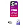 ieg™ iPhone 13 Pro Max Kılıf Siluet Çizgi Koleksiyonu - Siyah Bilvis 5in1 5D Magic Hayalet Cam Ekran Koruyucu + Rainbow Kamera Lens Koruma Cam - REGD