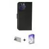 ieg™ iPhone 13 Pro Max Kılıf Siluet Işık Serisi - Siyah Bilvis 5in1 3D Magic Cam Ekran Koruyucu + Rainbow Kamera Lens Koruma Cam - REGD