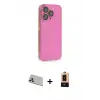ieg™ iPhone 13 Pro Max Kılıf Siluet Minimal Özel Seri - Şeffaf Maxco Cam Ekran Koruyucu + Rainbow Kamera Lens Koruma Cam - REGD