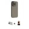 ieg™ iPhone 13 Pro Max Kılıf Siluet Minimal Özel Seri - Şeffaf Maxco Cam Ekran Koruyucu + Rainbow Kamera Lens Koruma Cam - REGD