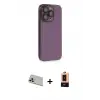 ieg™ iPhone 13 Pro Max Kılıf Siluet Minimal Özel Seri - Şeffaf Maxco Cam Ekran Koruyucu + Rainbow Kamera Lens Koruma Cam - REGD