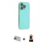 ieg™ iPhone 13 Pro Max Kılıf Siluet Minimal Özel Seri - Şeffaf Maxco Cam Ekran Koruyucu + Rainbow Kamera Lens Koruma Cam - REGD