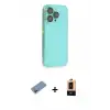 ieg™ iPhone 13 Pro Max Kılıf Siluet Minimal Özel Seri - Şeffaf Maxco Cam Ekran Koruyucu + Shine Kamera Lens Koruma Cam - PE