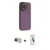 ieg™ iPhone 13 Pro Max Kılıf Siluet Minimal Özel Seri - Şeffaf Pasifik Cam Ekran Koruyucu + Rainbow Kamera Lens Koruma Cam - KI