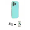 ieg™ iPhone 13 Pro Max Kılıf Siluet Minimal Özel Seri - Şeffaf Pasifik Cam Ekran Koruyucu + Rainbow Kamera Lens Koruma Cam - MI