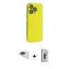 ieg™ iPhone 13 Pro Max Kılıf Siluet Minimal Özel Seri - Siyah Bilvis 3D Cam Ekran Koruyucu + Pers Alüminyum Kamera Lens - LT
