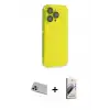ieg™ iPhone 13 Pro Max Kılıf Siluet Minimal Özel Seri - Siyah Bilvis 3D Mat Cam Ekran Koruyucu + Rainbow Kamera Lens Koruma Cam - MR