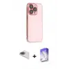 ieg™ iPhone 13 Pro Max Kılıf Siluet Minimal Özel Seri - Siyah Bilvis 5in1 3D Magic Cam Ekran Koruyucu + Pers Alüminyum Kamera Lens - GI