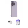 ieg™ iPhone 13 Pro Max Kılıf Siluet Minimal Özel Seri - Siyah Bilvis 5in1 3D Magic Cam Ekran Koruyucu + Pers Alüminyum Kamera Lens - GI