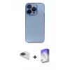 ieg™ iPhone 13 Pro Max Kılıf Siluet Minimal Özel Seri - Siyah Bilvis 5in1 3D Magic Cam Ekran Koruyucu + Pers Alüminyum Kamera Lens - LT